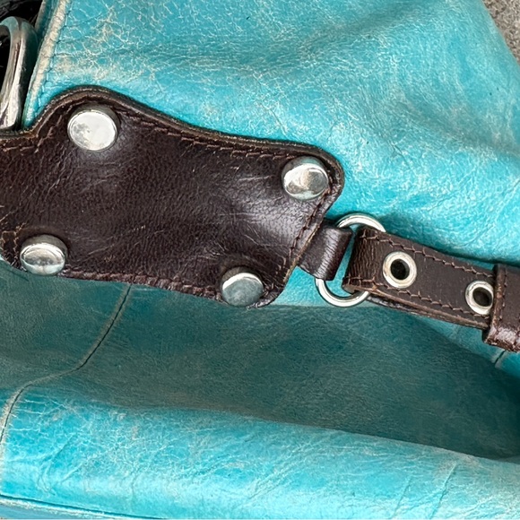 Tano Blue Leather Women's Hobo Bag - Picture 2 of 7